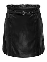 Rok Leather look Carheidi zwart