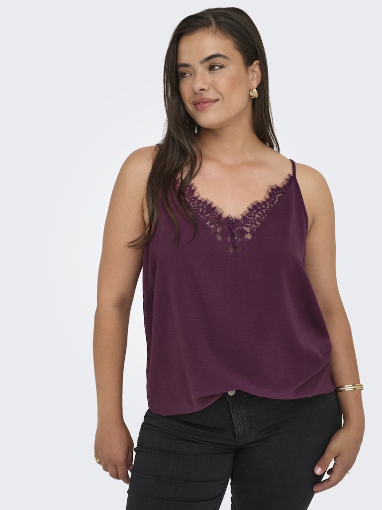 Singlet top Carmetta Lace Mauve Wine