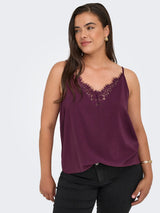 Singlet top Carmetta Lace Mauve Wine
