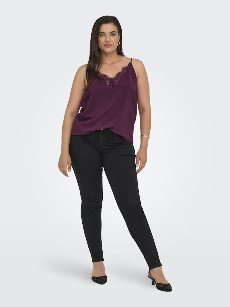 Singlet top Carmetta Lace Mauve Wine
