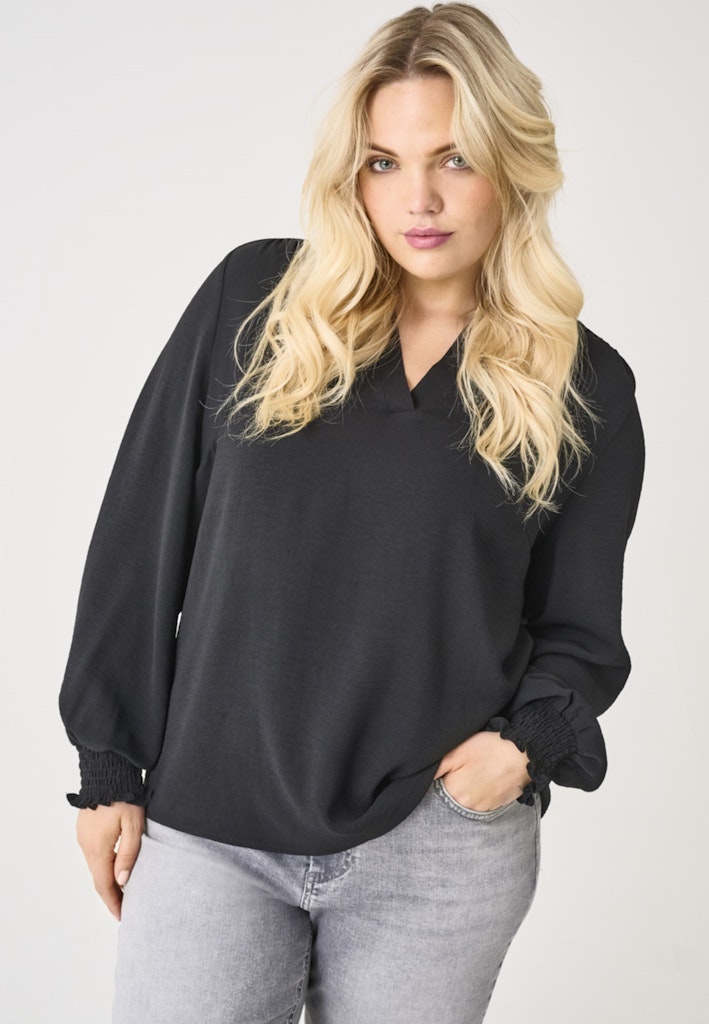 Blouse Lange Mouw  Carmetta V-neck Black