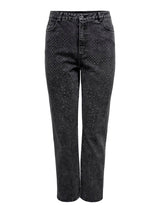 Straight Jeans Caremily HW Stuts Black Washed