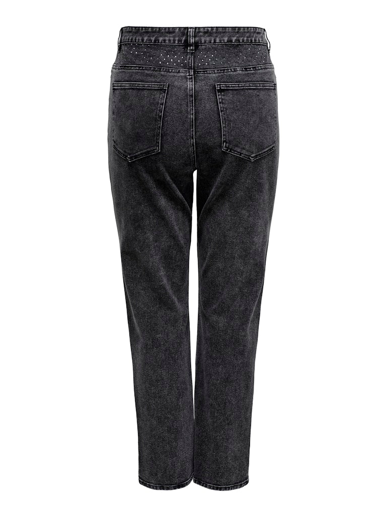 Straight Jeans Caremily HW Stuts Black Washed