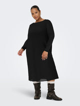 Jurk Boatneck Carforest effen Zwart