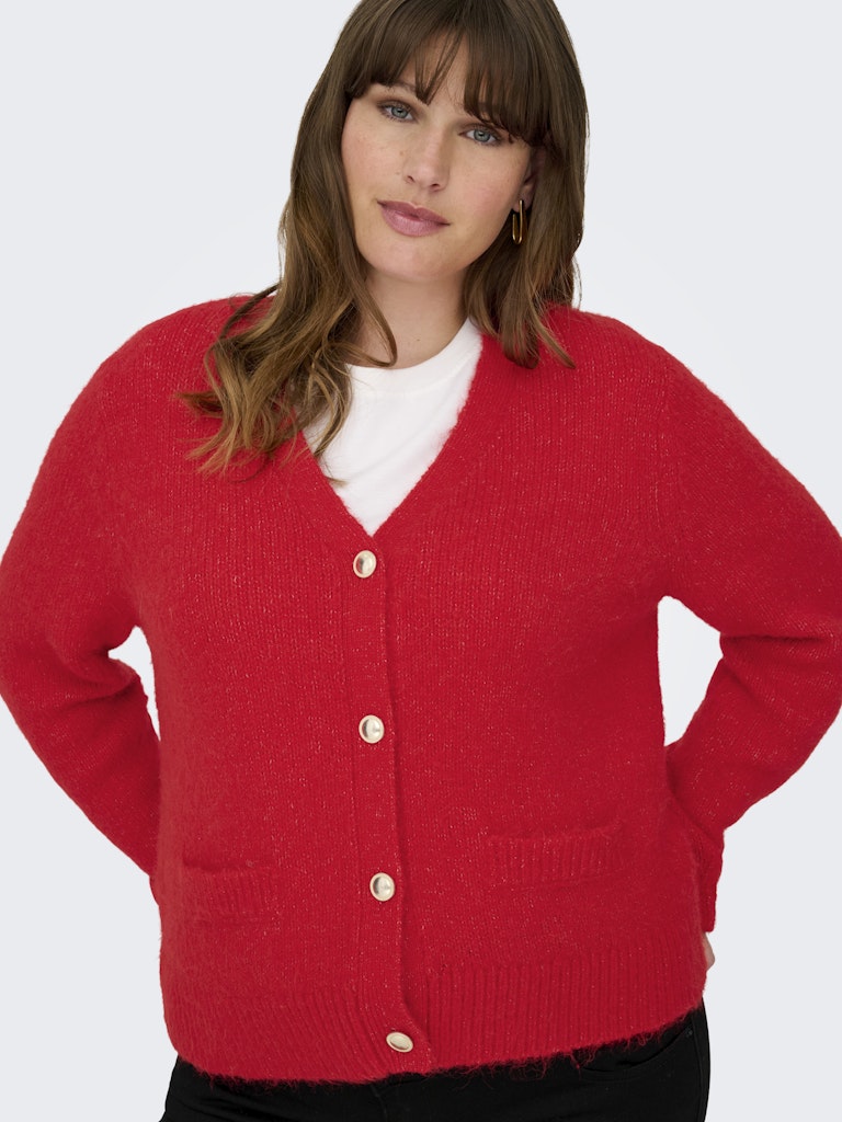 Vest Carmaggie Cardi Knit Salsa/Melange