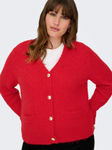 Vest Carmaggie Cardi Knit Salsa/Melange