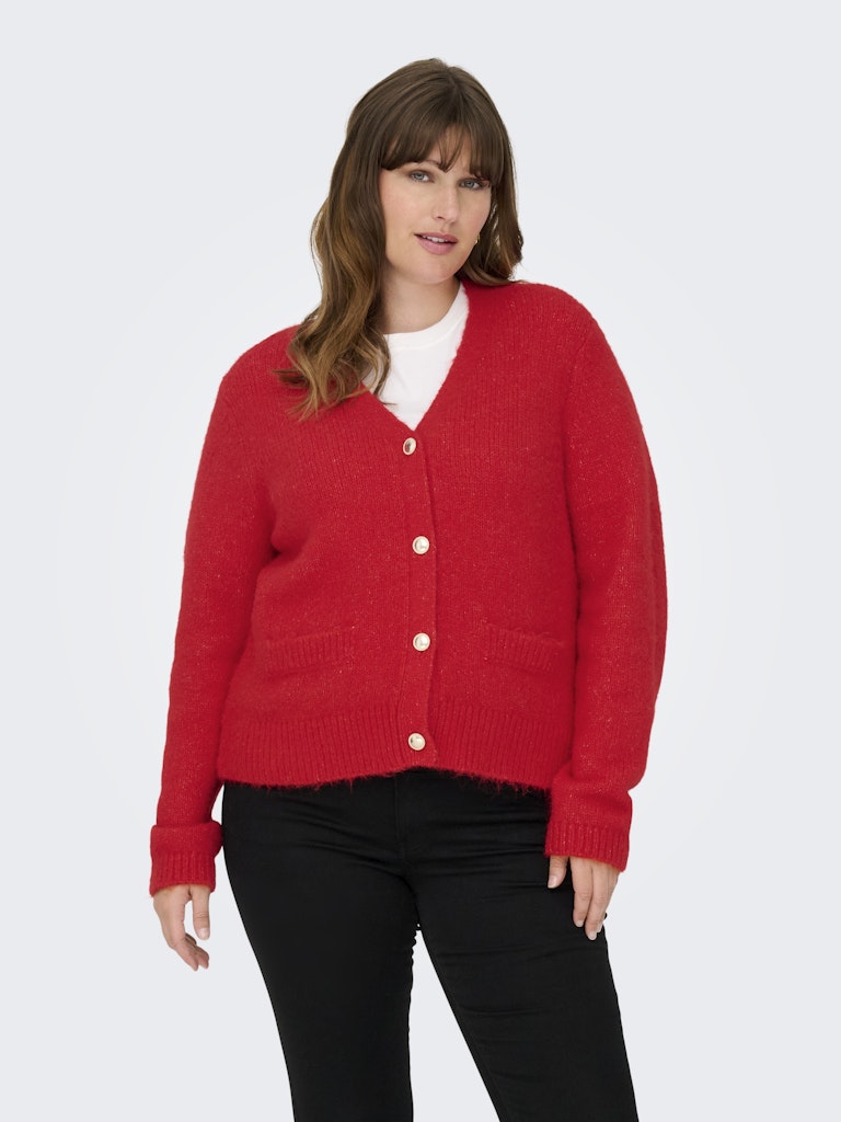 Vest Carmaggie Cardi Knit Salsa/Melange