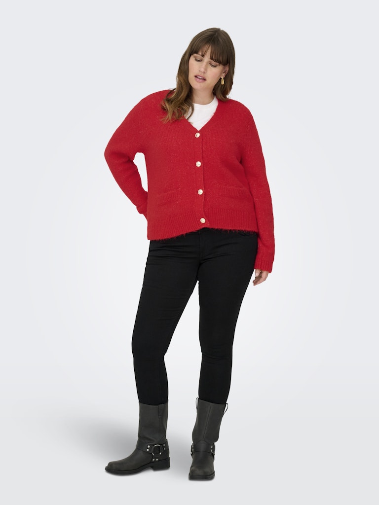 Vest Carmaggie Cardi Knit Salsa/Melange
