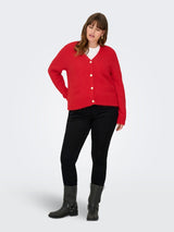 Vest Carmaggie Cardi Knit Salsa/Melange
