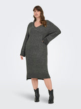 Jurk Trui Carelsie Dark grey melange/silver studs