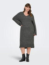 Jurk Trui Carelsie Dark grey melange/silver studs