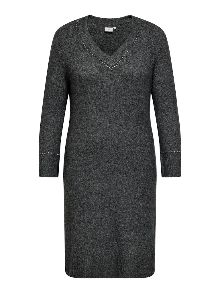 Jurk Trui Carelsie Dark grey melange/silver studs