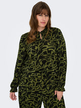 Blouse Carmika V-neck Peat moss