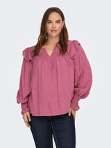 Blouse Carlida smock rose wine