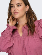 Blouse Carlida smock rose wine