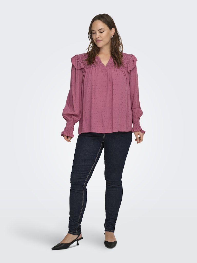 Blouse Carlida smock rose wine