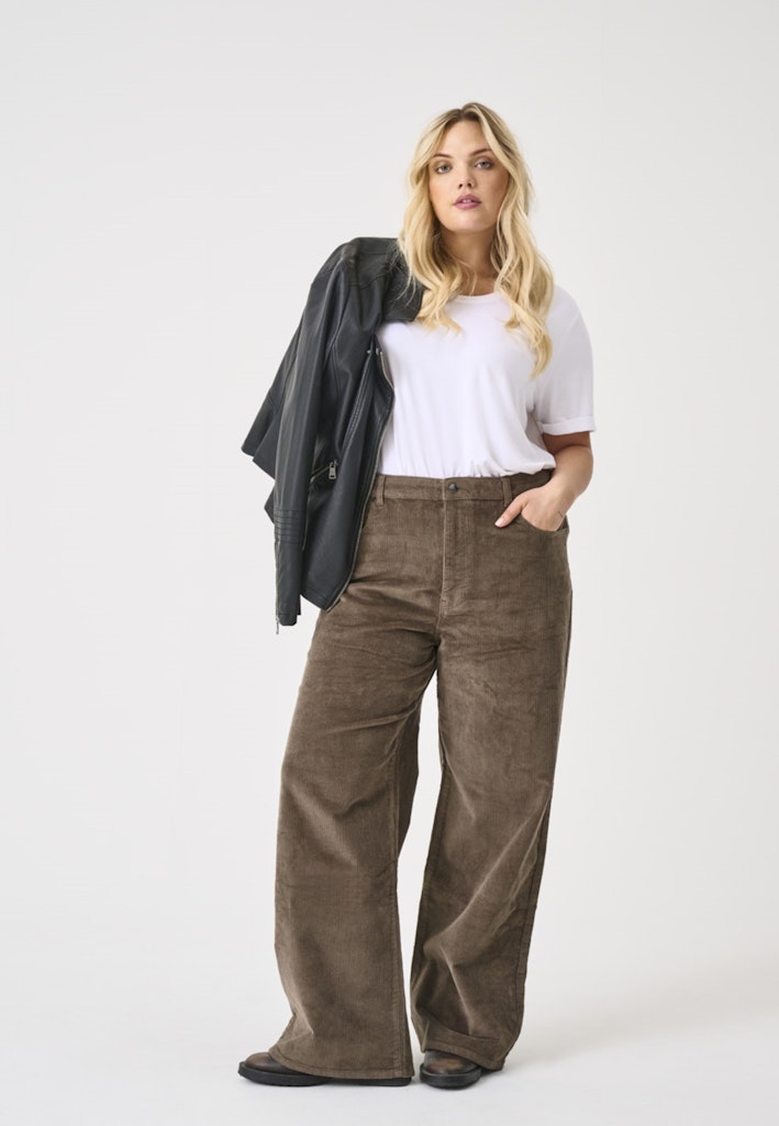 Rib Broek Carhope HW wide Morel