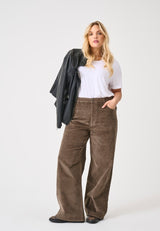 Rib Broek Carhope HW wide Morel