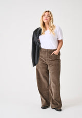 Rib Broek Carhope HW wide Morel