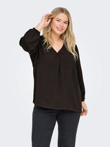 Shirt Carmetta V-neck 3/4 Coffee