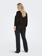 Shirt Carmetta V-neck 3/4 Coffee