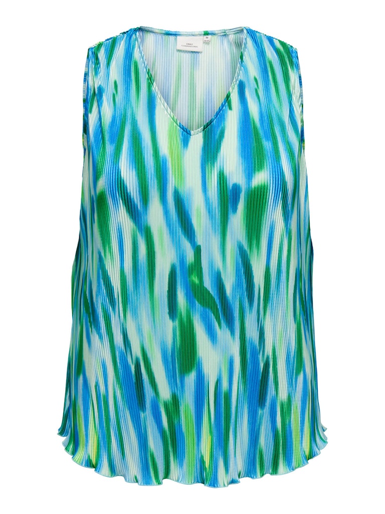 Plisse Top Carlisseta print Blur Clear Sky
