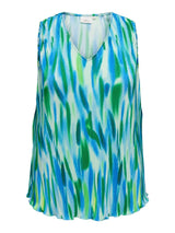 Plisse Top Carlisseta print Blur Clear Sky