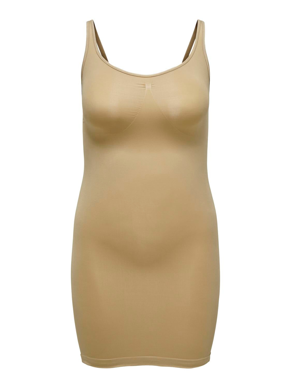Carshape singlet jurk Nude