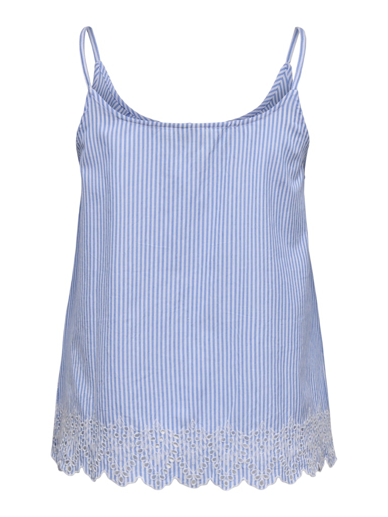 Top Cartulum Button Stripe Serenty/Bright White