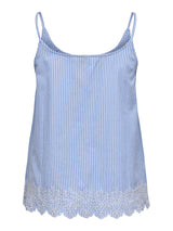 Top Cartulum Button Stripe Serenty/Bright White