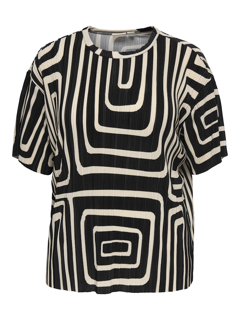 Plisse shirt Carravenna Print Black/Oatmeal
