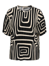 Plisse shirt Carravenna Print Black/Oatmeal