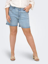 Jeans Short HW Carvega Star Light Blue Denim