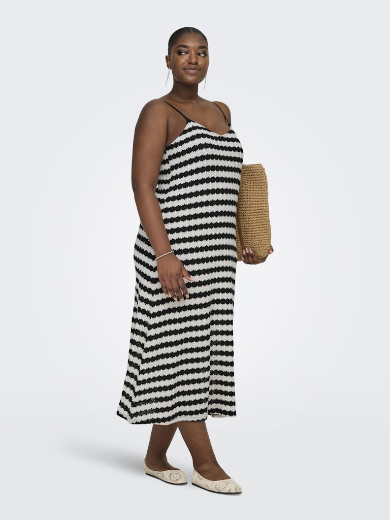 Jurk Carevara stripe Black/Cloud Dancer