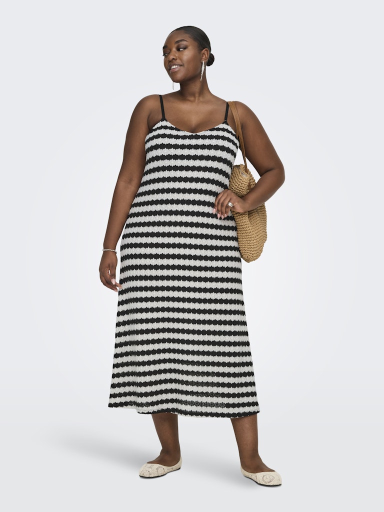 Jurk Carevara stripe Black/Cloud Dancer