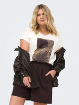 Shirt CarcarinaV- Neck print Palm Cloud Dancer