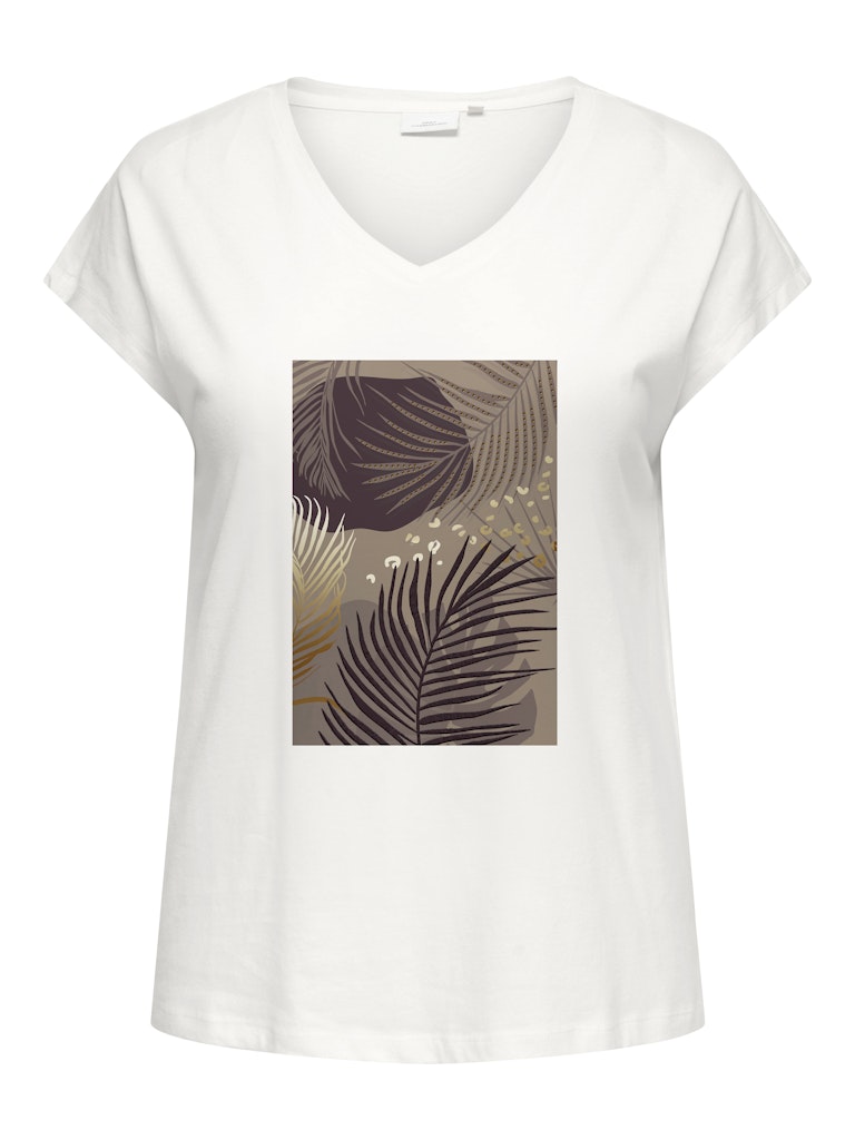 Shirt CarcarinaV- Neck print Palm Cloud Dancer