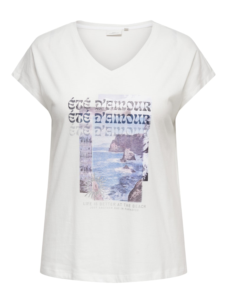 Shirt Carcarina V- Neck print Summer Cloud Dancer