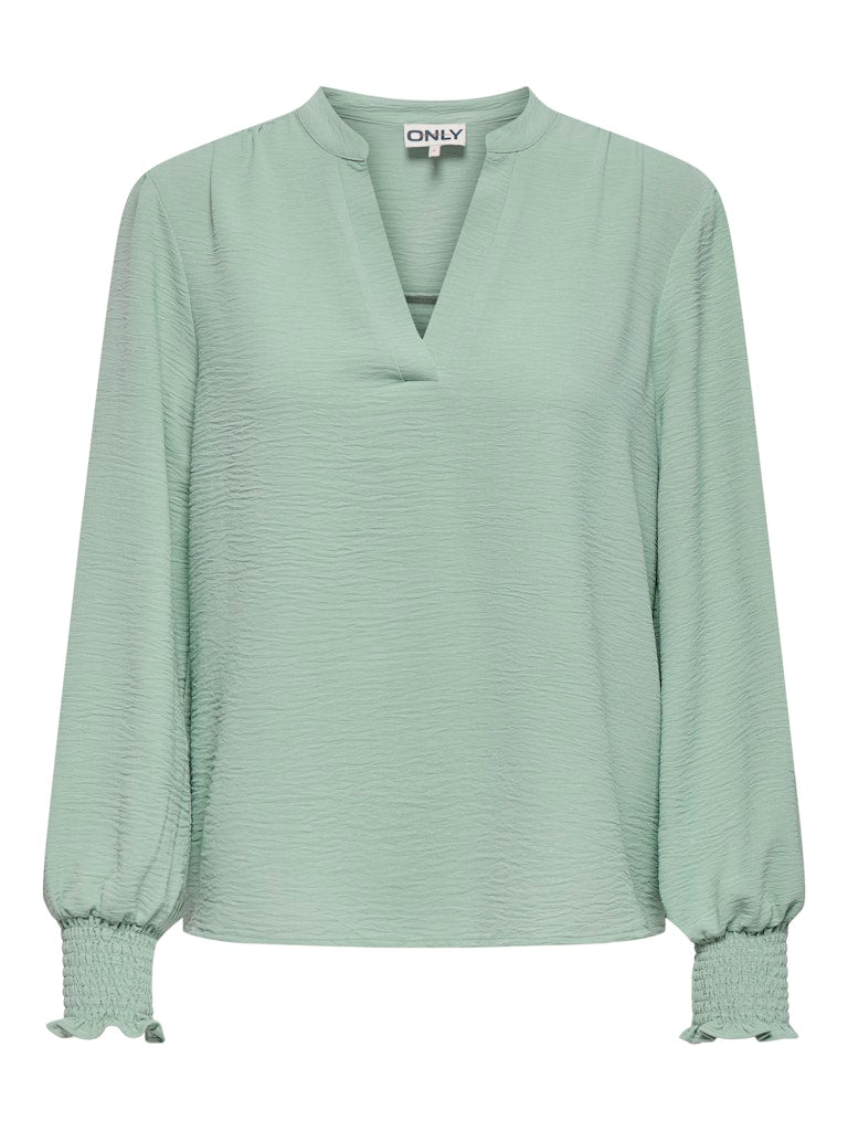 Blouse Lange Mouw Carmetta V-neck jadeite