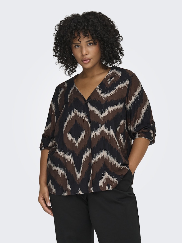 Blouse Carcamille 3/4 V-neck Shaved Chocolat