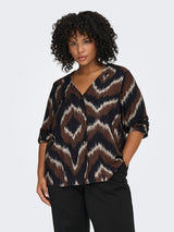 Blouse Carcamille 3/4 V-neck Shaved Chocolat
