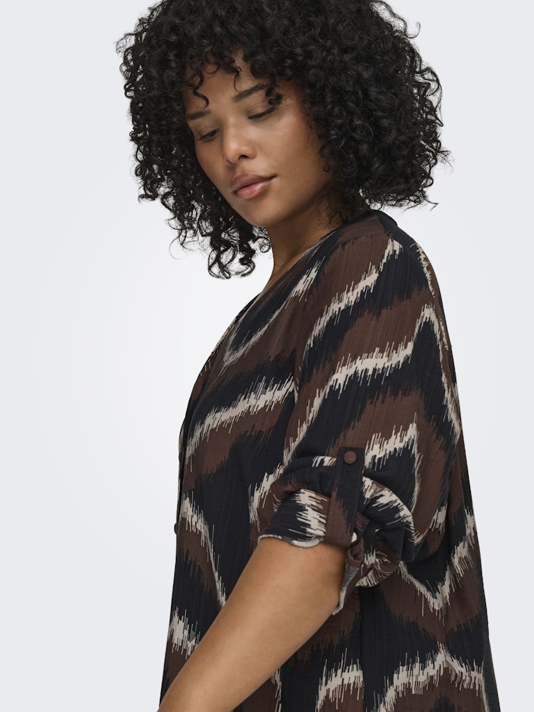 Blouse Carcamille 3/4 V-neck Shaved Chocolat
