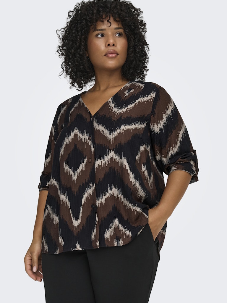 Blouse Carcamille 3/4 V-neck Shaved Chocolat