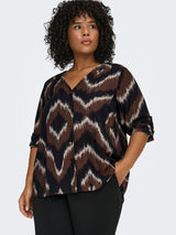 Blouse Carcamille 3/4 V-neck Shaved Chocolat