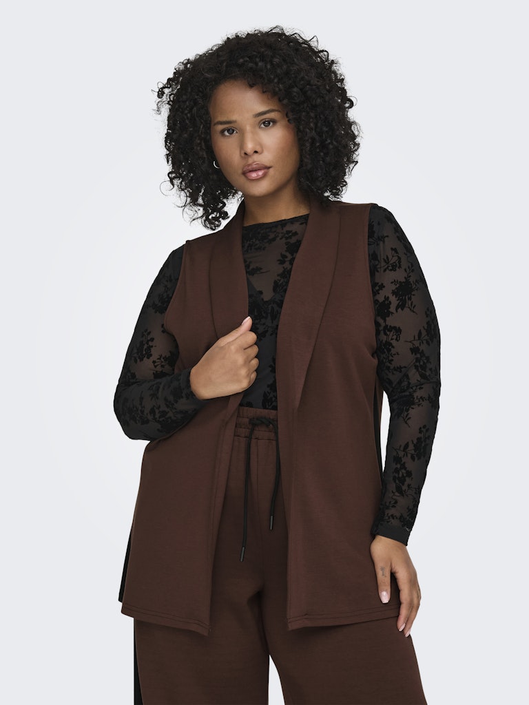 Gilet Carleah long Shaved Chocolate