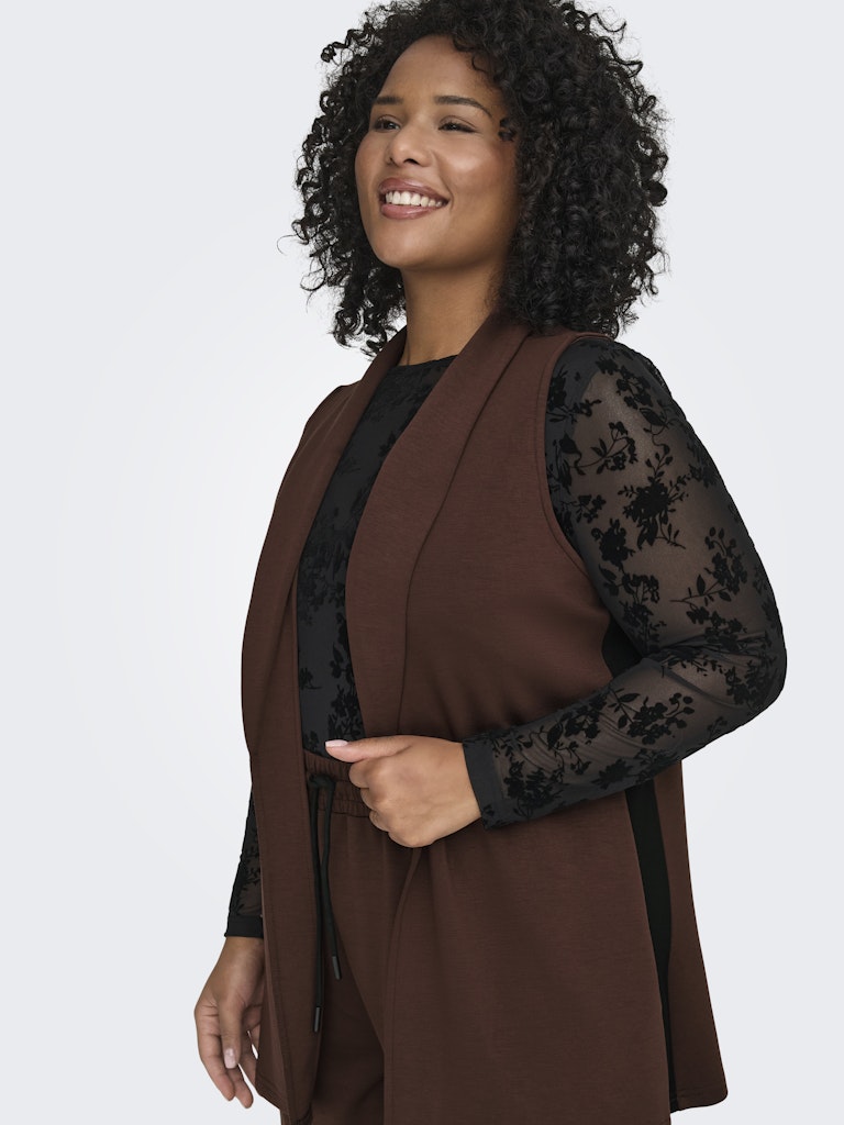 Gilet Carleah long Shaved Chocolate