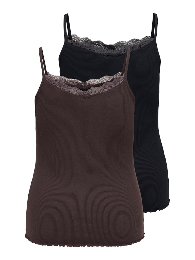 Top Carsille 2 pack Coffee/Black
