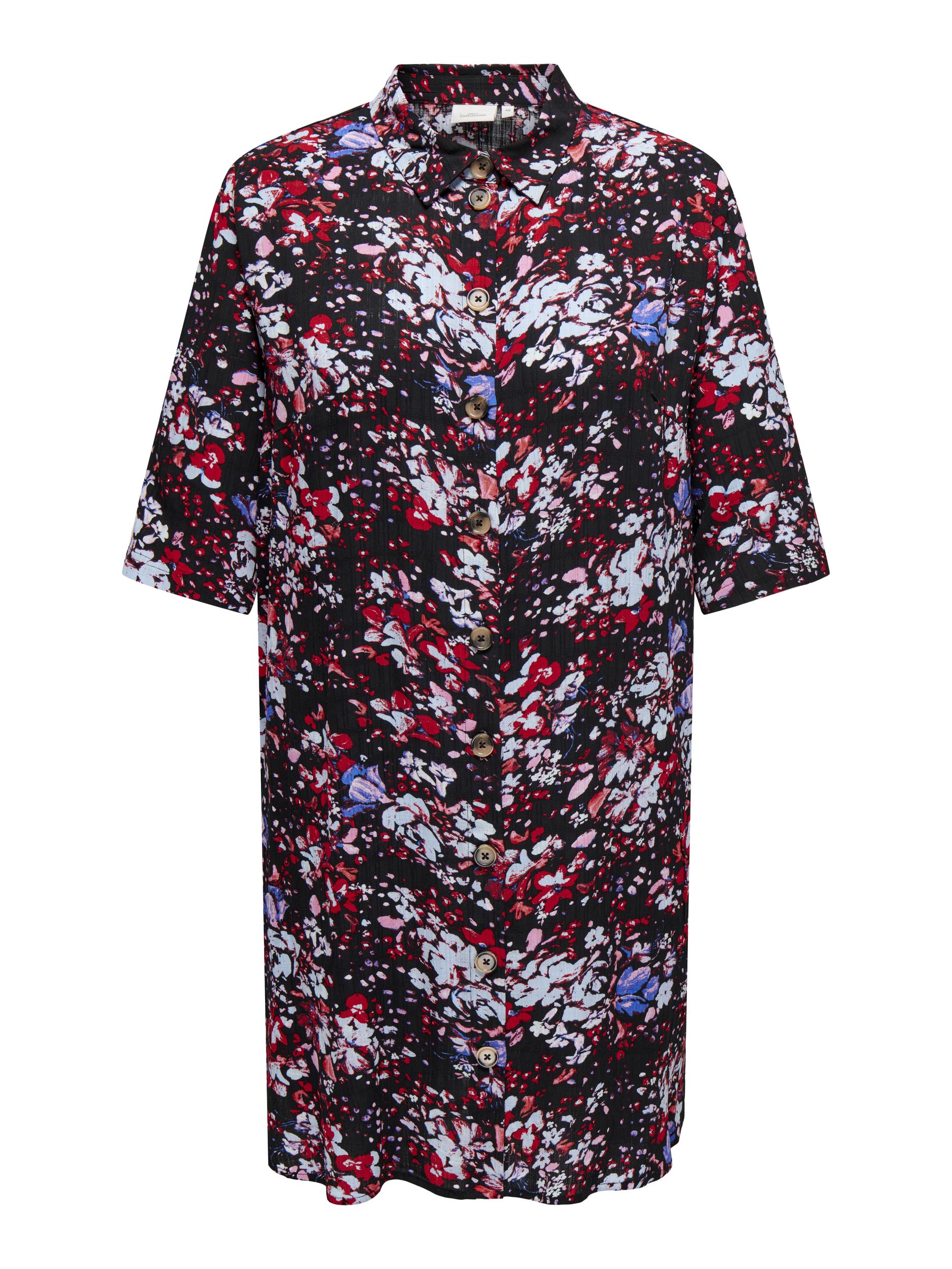 Tuniek/Jurk Cardeedee Black/Multi Flower t/m 54