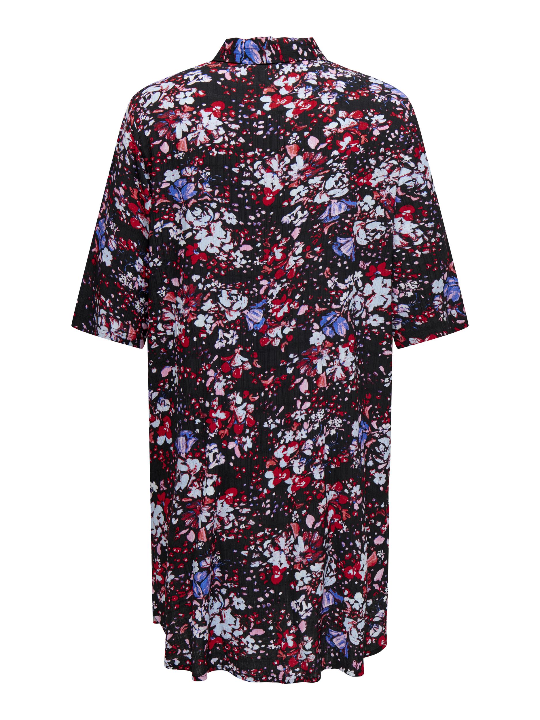 Tuniek/Jurk Cardeedee Black/Multi Flower t/m 54