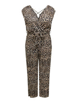Short Sleeve Jumpsuit Carsafari Print Sand Leopard
